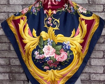 Free post Authentic Marelli silk scarf M 2853 33x34