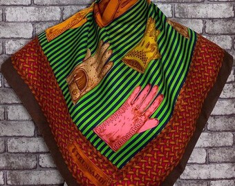 Free post Authentic Marelli silk scarf M 2853 33x34