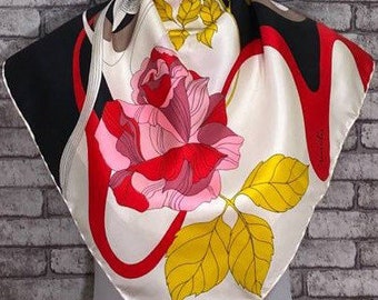 Free post Authentic silk scarf 33x34 M 1267