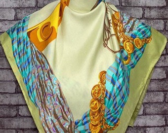 Free post Authentic Marelli silk scarf M 2853 33x34