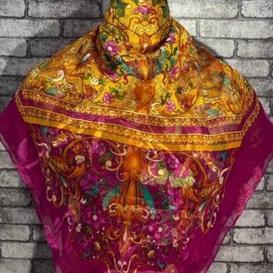 Free shipping Authentic Gianfranco Ferre  silk scarf (50”x50”) A