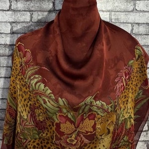 Free shipping Authentic Salvatore Ferragamo silk scarf (26”x68”) C9233