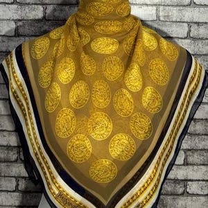 Free shipping Authentic YvesSaintLaurent   silk scarf (33”x33”) C10459