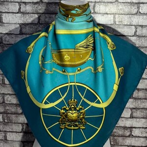 Gratis verzending Authentieke zijden sjaal 'Springs' (33 x 34 inch) h 11478