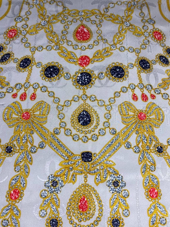 Free shipping Authentic Cartier silk scarf (33”x3… - image 3
