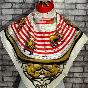 Free DHL EXPRESS Authentic Hermes “Dies et Hore” silk scarf (34”x35”) H8772