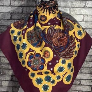 Free FedEx Authentic Hermes “Le Roy Soleil” silk scarf (34”x35”) H10825