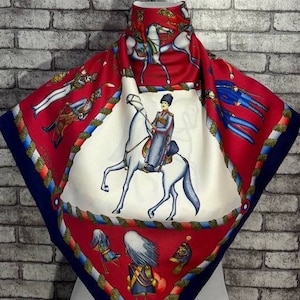 Free DHL EXPRESS  Authentic Hermes “L’Armee Imperiale Russe” silk scarf (34”x35”) H9776