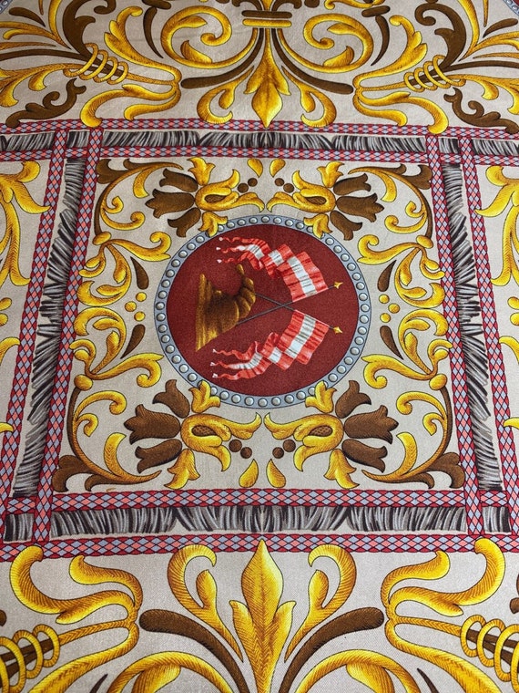 Free post Authentic   silk scarf (33"x34")S 4176 - image 3