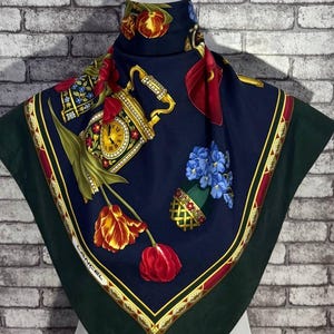 Gratis verzending Authentieke zijden sjaal (33"x34") C 11474
