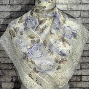 Free shipping Authentic Nina Ricci   silk scarf (33”x34”) C10460