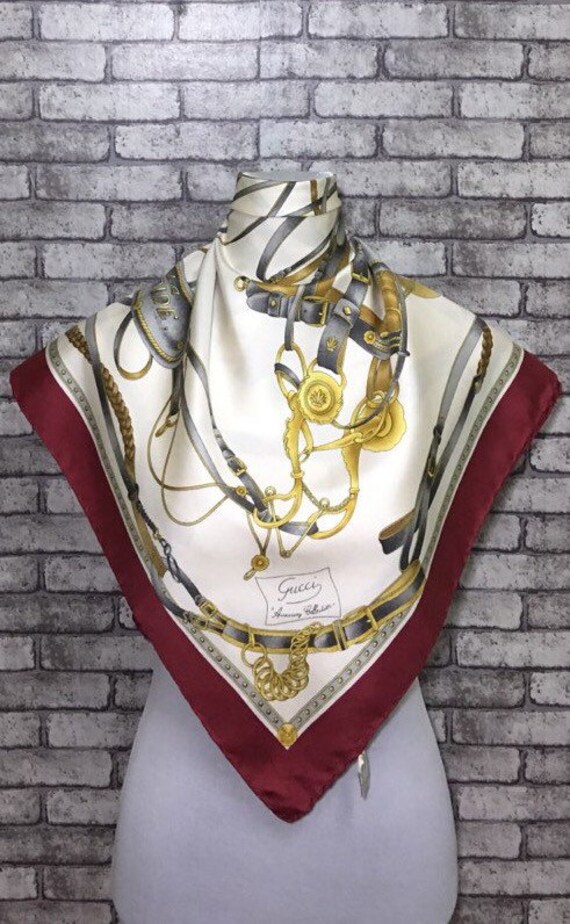 authentic gucci silk scarf