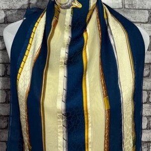 Free shipping Authentic Trussardi silk scarf (16.5”x63”) C9367