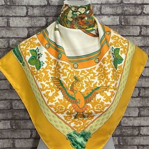 Gratis DHL EXPRESS Authentieke zijden Hermes-sjaal (34 x 35 inch) H6977