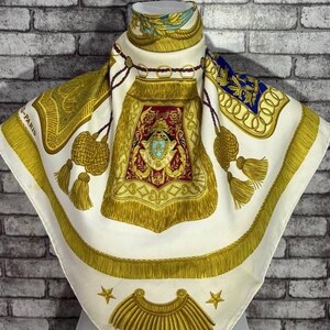 Free shipping Authentic Hermes “Poste et Cavalerie”  silk scarf (34”x35”) H10768