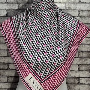 Free shipping Authentic Lanvin silk scarf (26”x27”) C9132