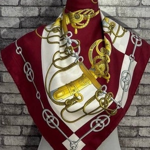 Free shipping Authentic Hermes “Cliquetis” silk scarf (34”x35”) H10134