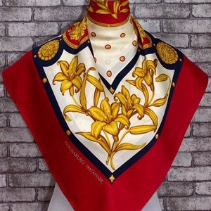 Free post Authentic Yukisaburo Watanabe   silk scarf (33"x34")Y 4580