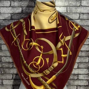 Free shipping Authentic Trussardi   silk scarf (34”x34”) C10485