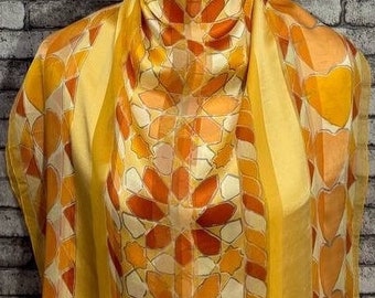 Gratis verzending Authentieke YvesSaintLaurent zijden sjaal (23"x68") C9403