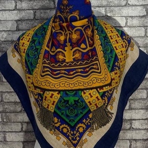 Free DHL express Authentic Hermes “Brins d’Or” cashmere silk scarf (53”x53”) A