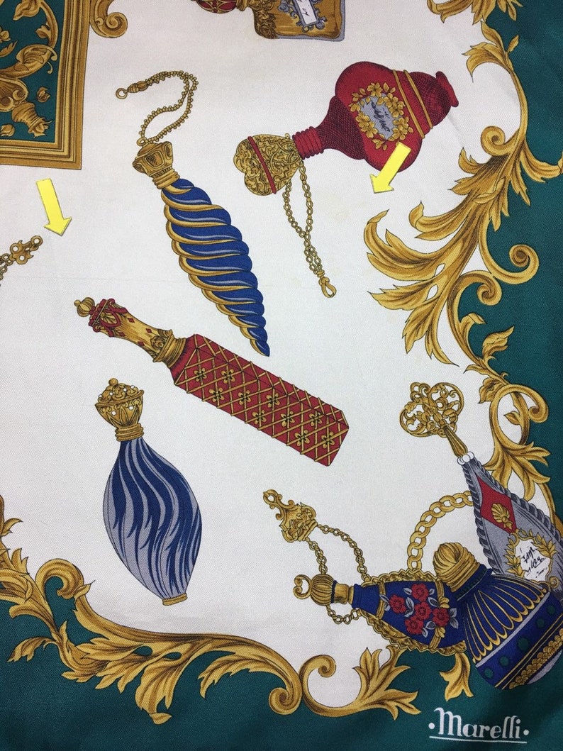 Free post Authentic Marelli silk scarf M 2853 33x34