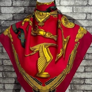 Free DHL express Authentic Hermes “Les Parures Du Vent” silk scarf (34”x35”) H9959