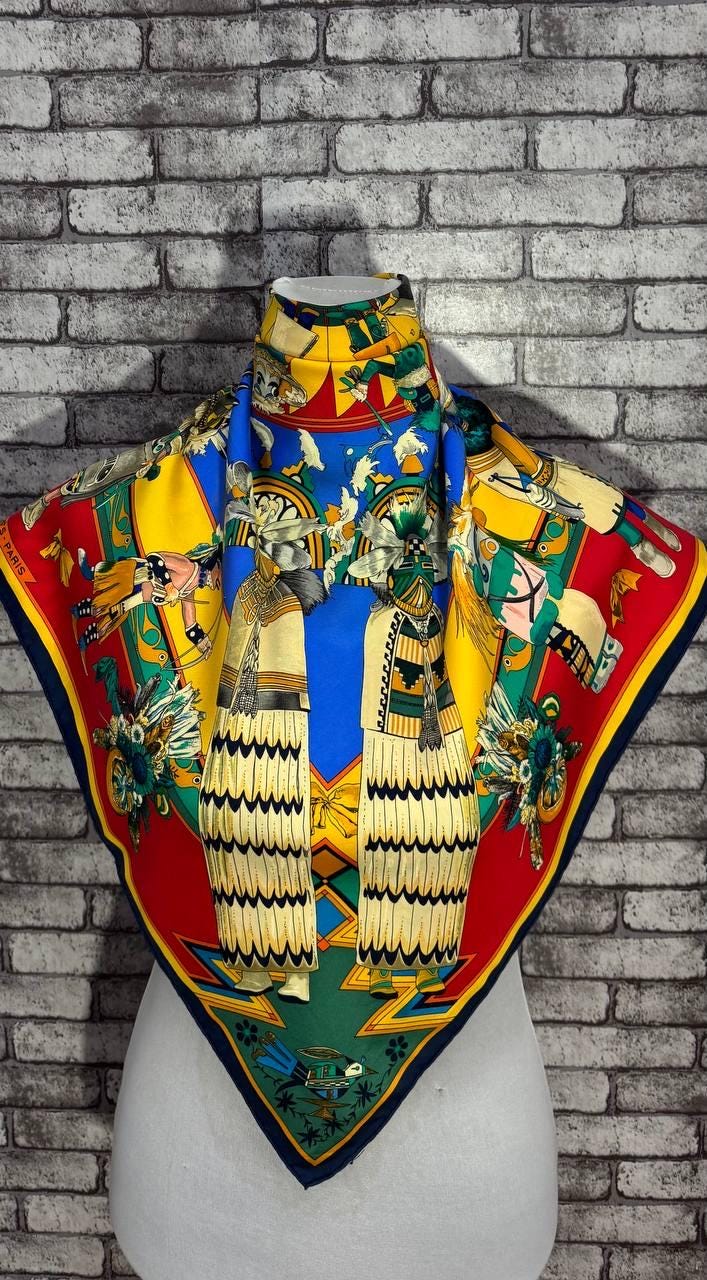 ☘️未使用に近い☘️ HERMES　Kachinas カチナ　マキシツイリー 楽天市場】エルメス スカーフ シルク マキシツイリーの通販