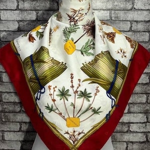 Gratis DHL EXPRESS Authentieke Hermes “Herbier de Gavarnie” zijden sjaal (34”x35”) H9790