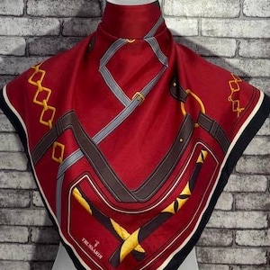 Free shipping Authentic Trussardi  silk scarf (22.5”x22.5”) C11165