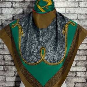 Free shipping Authentic Trussardi  silk scarf (33”x34”) C9138