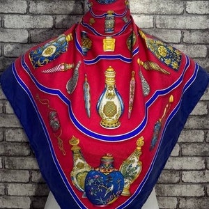 Free shipping Authentic Hermes “Qu importe le flacon” silk scarf (34”x35”) H9025