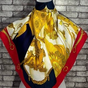 Gratis DHL express Authentieke Hermes “Soleil de Soie” zijden sjaal (34”x35”) H9885