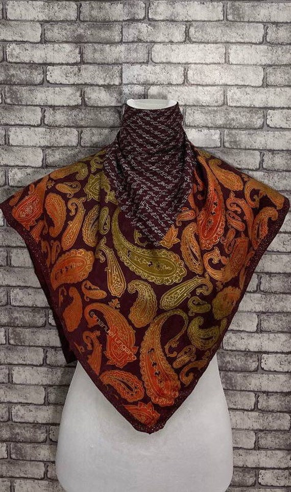 Free shipping Authentic Emanuel Ungaro silk scarf… - image 1