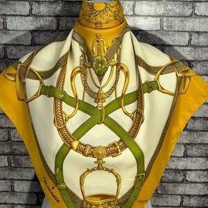 Free shipping Authentic Trussardi  silk scarf (33”x34”) C10451