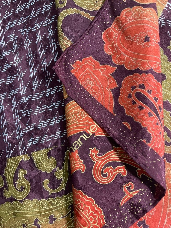 Free shipping Authentic Emanuel Ungaro silk scarf… - image 5