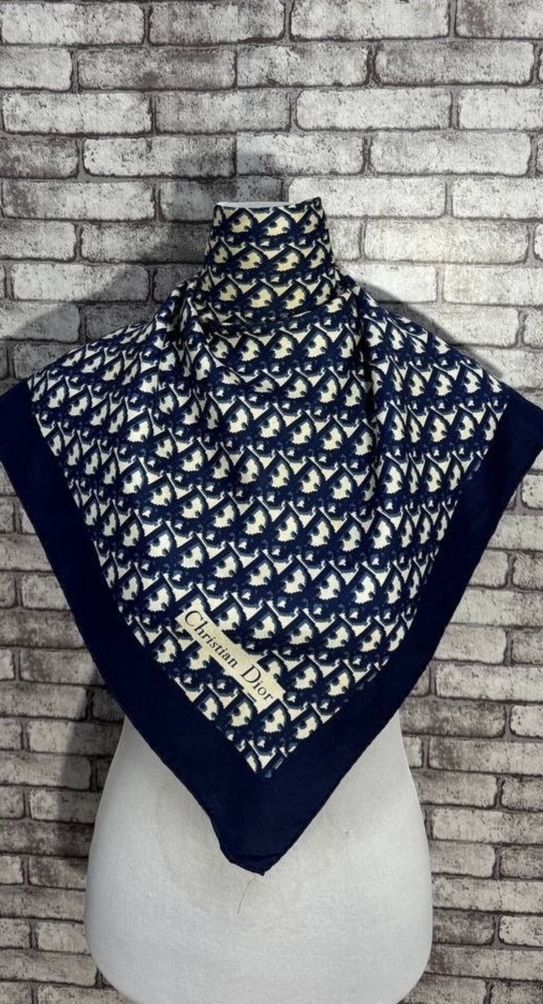 Free Shipping Authentic Christian Dior Monogram Silk Scarf 30x31 X10 - Etsy