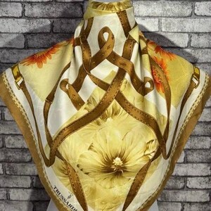 Free shipping Authentic Trussardi  silk scarf (33”x34”) C10850
