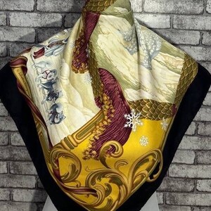 Free shipping Authentic Salvatore Ferragamo  silk scarf (33”x34”) C9204