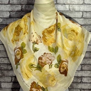 Free shipping Authentic YvesSaintLaurent  silk scarf (33”x34”) C9923