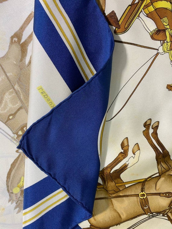 Free Shipping Authentic Hermes “ Coach & Saddle” Silk Scarf