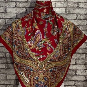 Livraison gratuite Foulard en soie Aquascutum authentique (38"x38") C8690