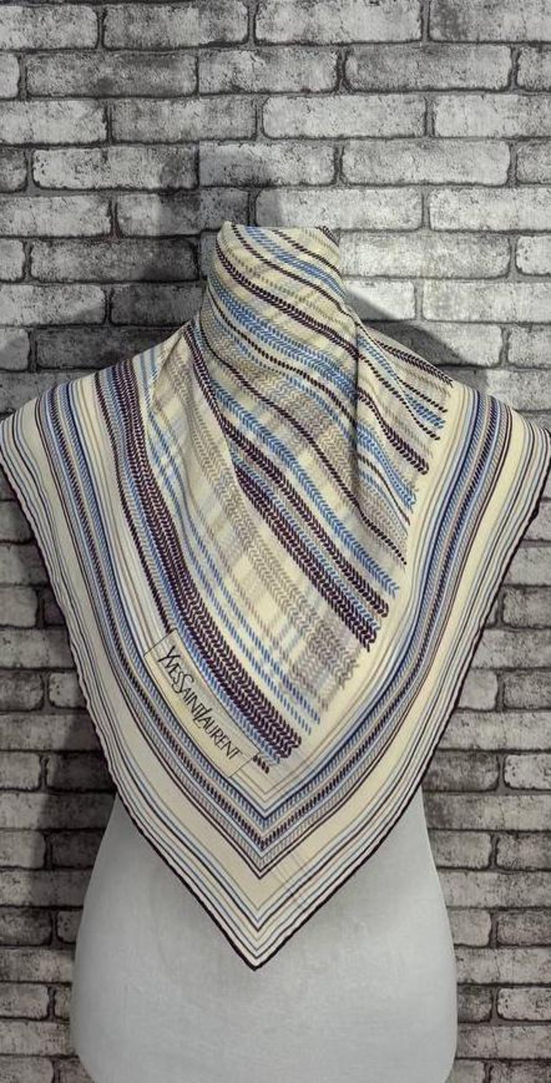 Free Shipping Authentic Yvessaintlaurent Silk Scarf (29”x30