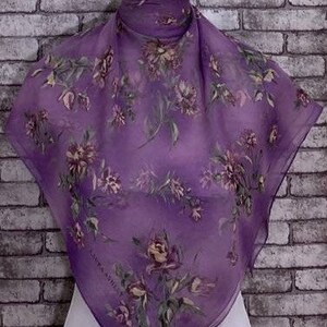 Kostenloser Versand Authentischer Laura Ashley Seidenschal (33"x34")L 5094