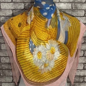 Free shipping Authentic Nina Ricci  silk scarf (33”x34”) C8289