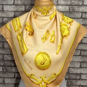 Free shipping Authentic Trussardi silk scarf (33"x34")T7709