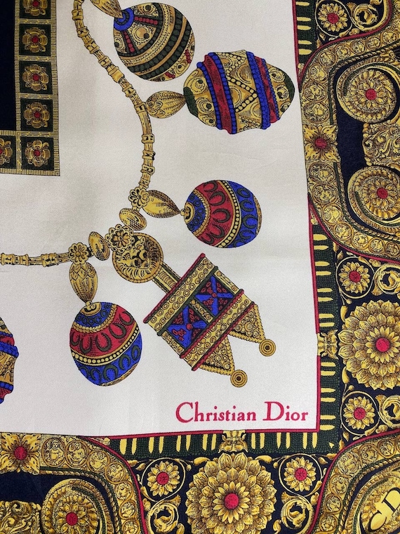 Free shipping Authentic Christian  Dior silk scar… - image 3