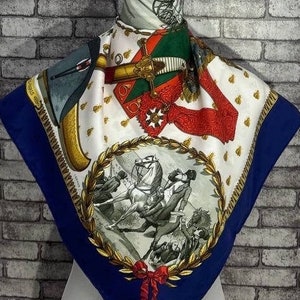 Free DHL express Authentic Hermes “Napoleon” silk scarf (33”x34”) C10112