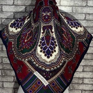 Free shipping Authentic YvesSaintLaurent  silk scarf (33”x34”) C9187
