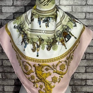 Free shipping Authentic Hermes “La Promenade de Longchamps”  silk scarf (34”x35”) H9770